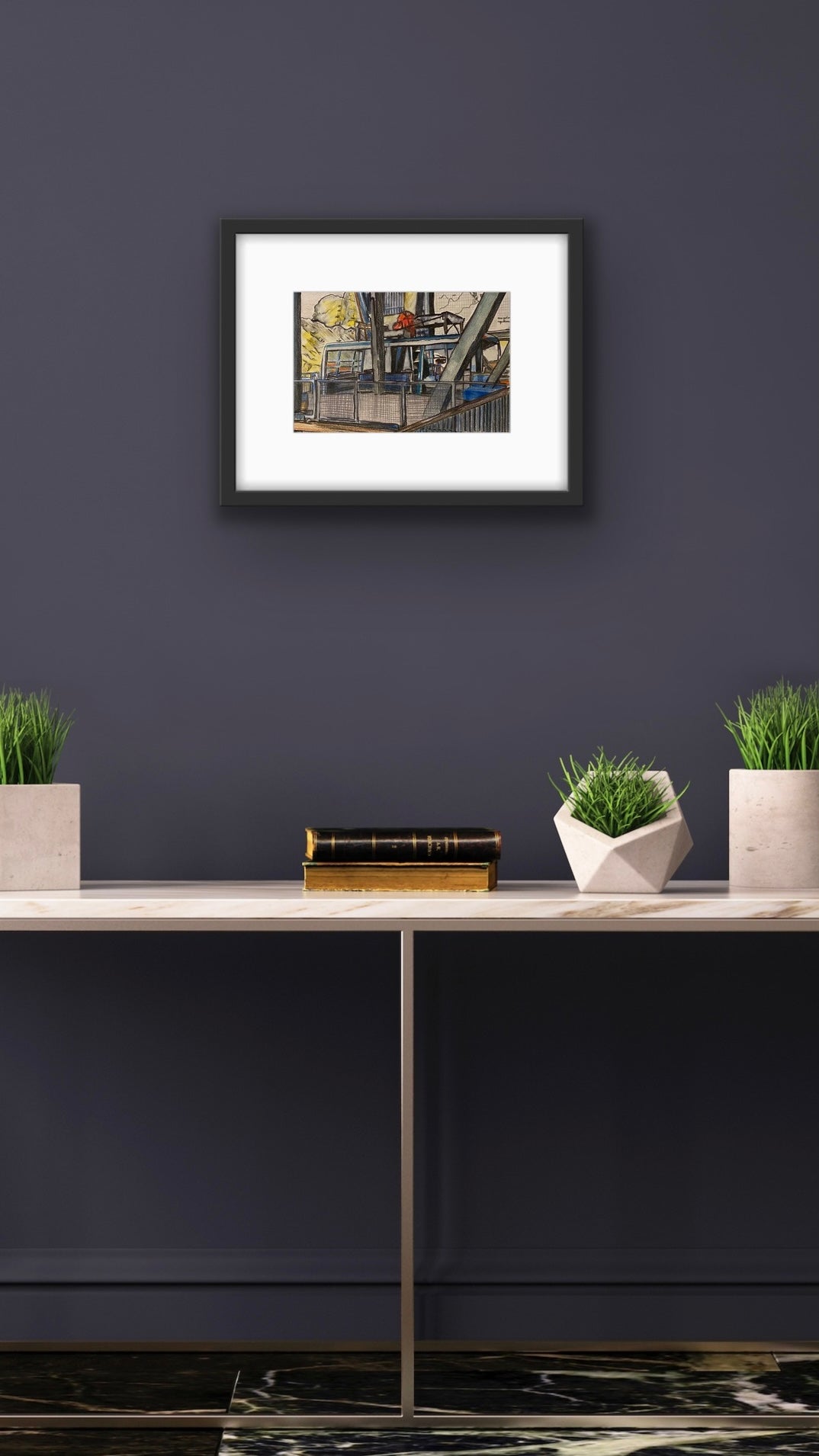 Le Jumbo - Col des Genetianes - Verbier, Switzerland - watercolour & colour pencil drawing